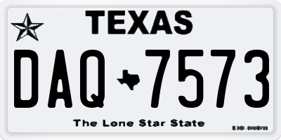 TX license plate DAQ7573