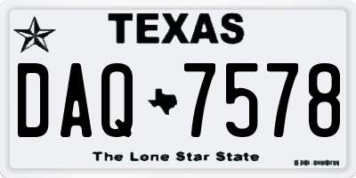 TX license plate DAQ7578