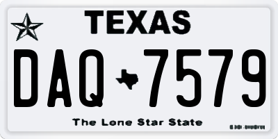 TX license plate DAQ7579
