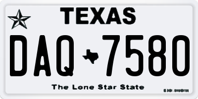 TX license plate DAQ7580