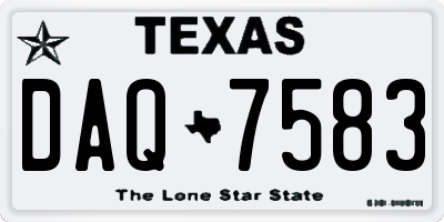TX license plate DAQ7583