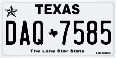 TX license plate DAQ7585