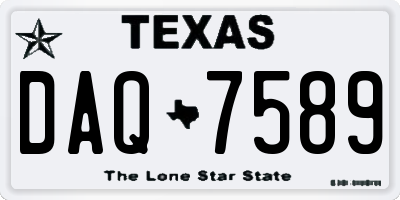 TX license plate DAQ7589