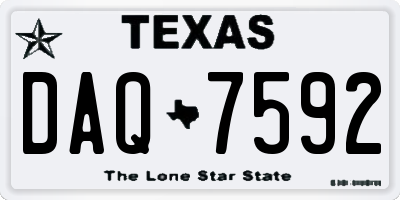 TX license plate DAQ7592
