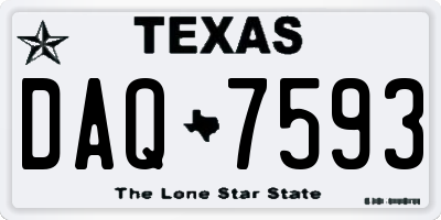 TX license plate DAQ7593