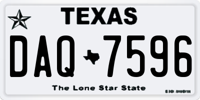 TX license plate DAQ7596