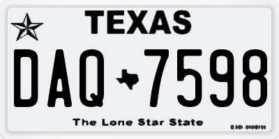 TX license plate DAQ7598