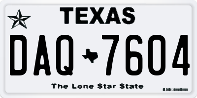 TX license plate DAQ7604