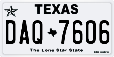 TX license plate DAQ7606