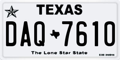 TX license plate DAQ7610