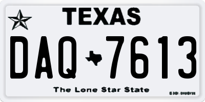 TX license plate DAQ7613
