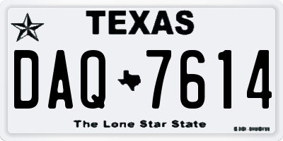 TX license plate DAQ7614