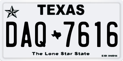 TX license plate DAQ7616