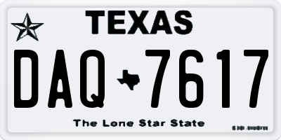 TX license plate DAQ7617