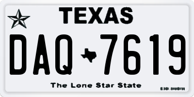 TX license plate DAQ7619
