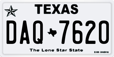 TX license plate DAQ7620