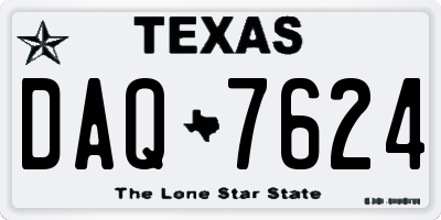 TX license plate DAQ7624