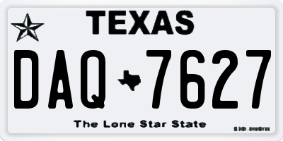 TX license plate DAQ7627