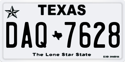TX license plate DAQ7628