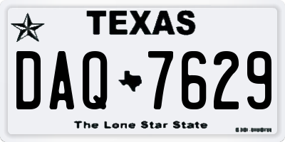 TX license plate DAQ7629
