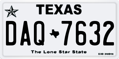 TX license plate DAQ7632