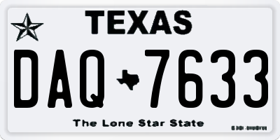 TX license plate DAQ7633