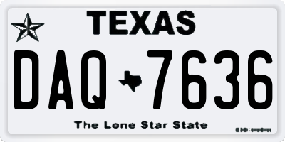 TX license plate DAQ7636
