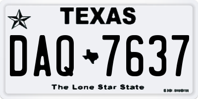 TX license plate DAQ7637