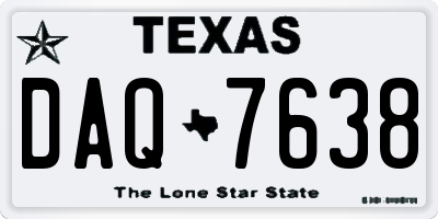 TX license plate DAQ7638