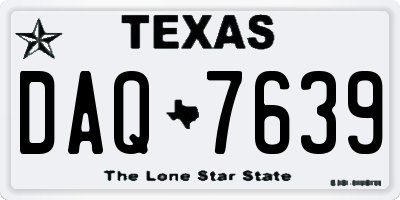 TX license plate DAQ7639