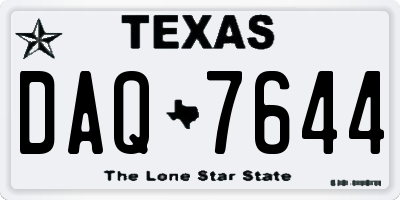 TX license plate DAQ7644