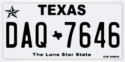 TX license plate DAQ7646