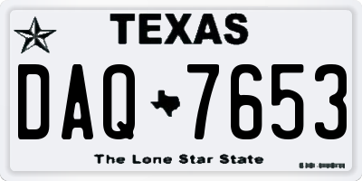 TX license plate DAQ7653