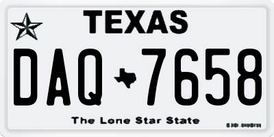 TX license plate DAQ7658