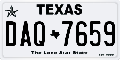 TX license plate DAQ7659