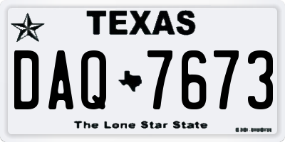 TX license plate DAQ7673