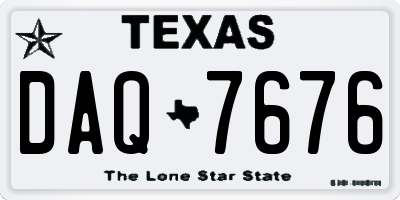TX license plate DAQ7676