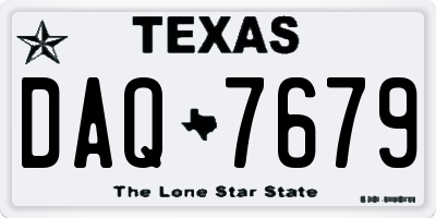 TX license plate DAQ7679