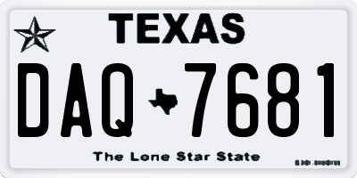 TX license plate DAQ7681