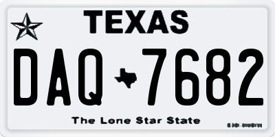 TX license plate DAQ7682