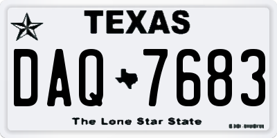 TX license plate DAQ7683