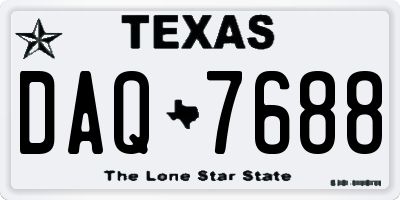 TX license plate DAQ7688