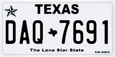 TX license plate DAQ7691