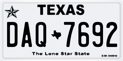 TX license plate DAQ7692