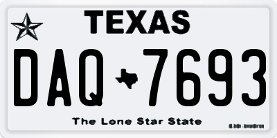 TX license plate DAQ7693