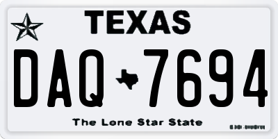 TX license plate DAQ7694