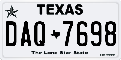 TX license plate DAQ7698