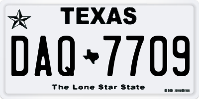 TX license plate DAQ7709