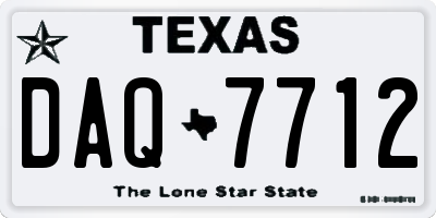 TX license plate DAQ7712