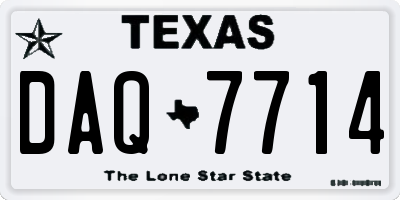 TX license plate DAQ7714